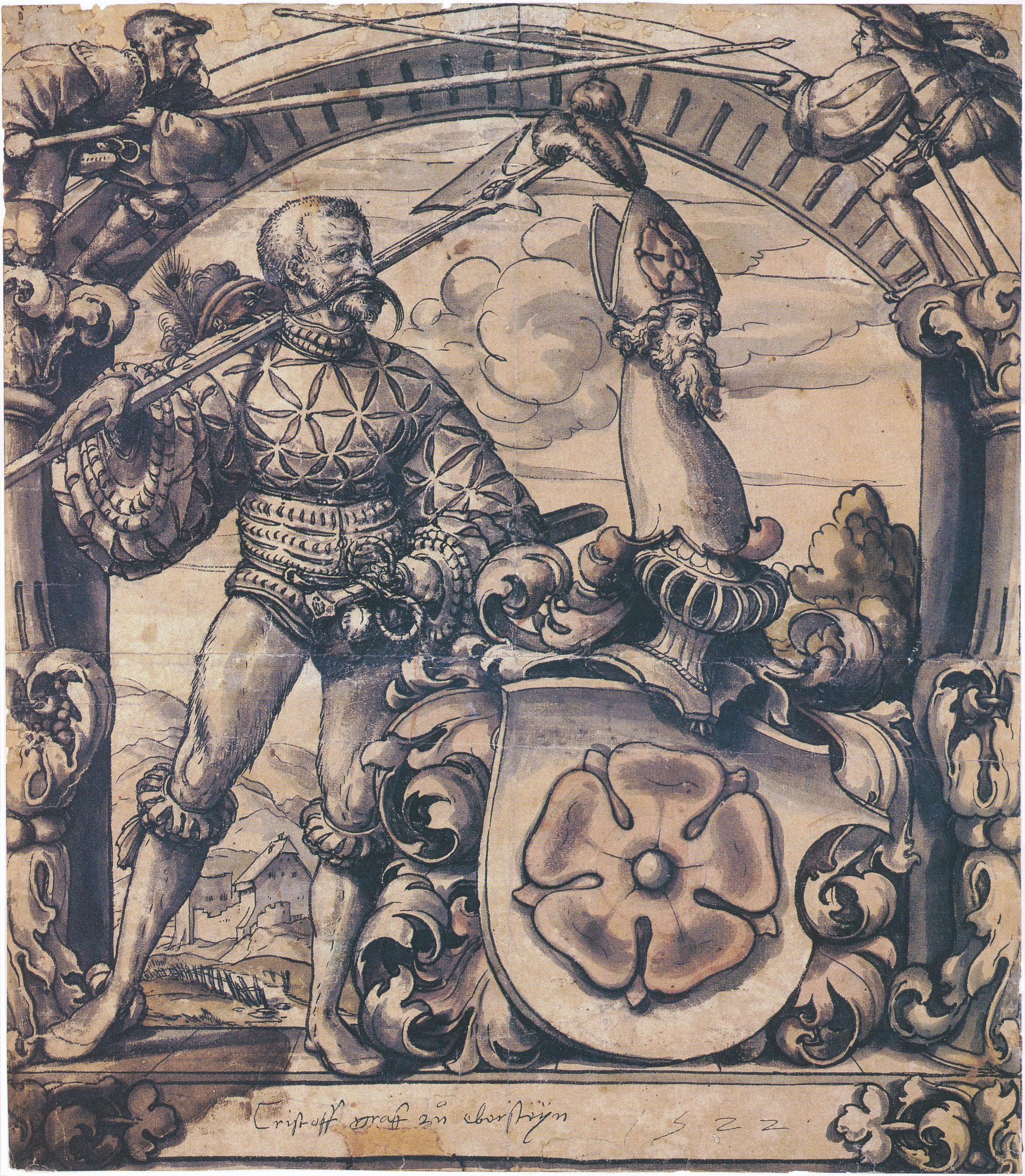 Design for an heraldic panel of stained glass by Hans Holbein the Younger