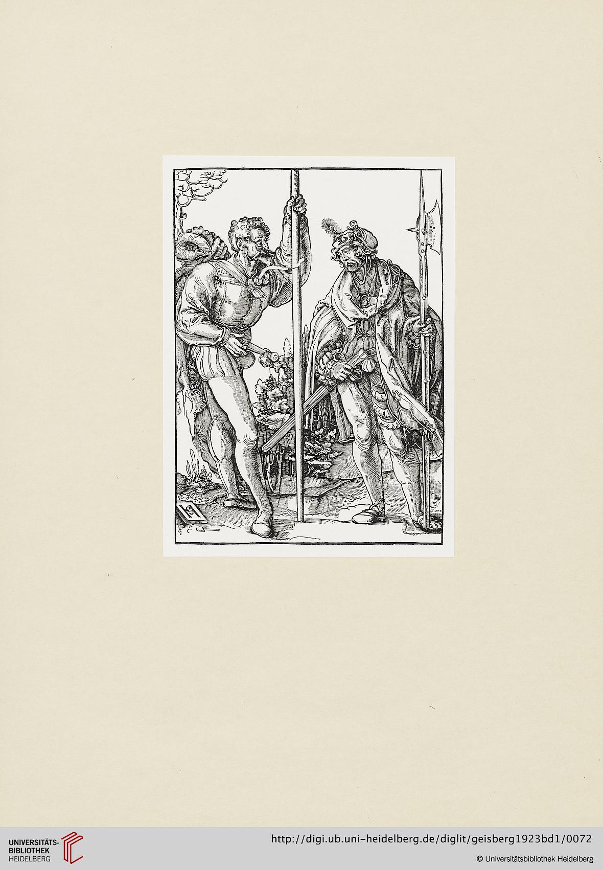 Zwei Landsknechte mit Spiess und Helmbarde by Hans Schäufelein