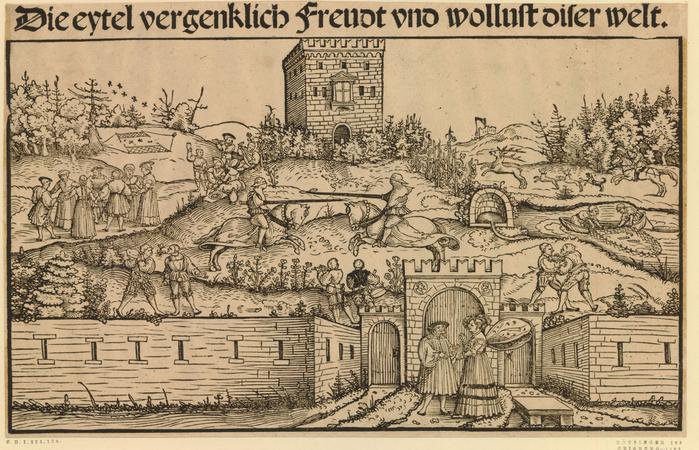 The vain and transitory joys of this world — illustration and title