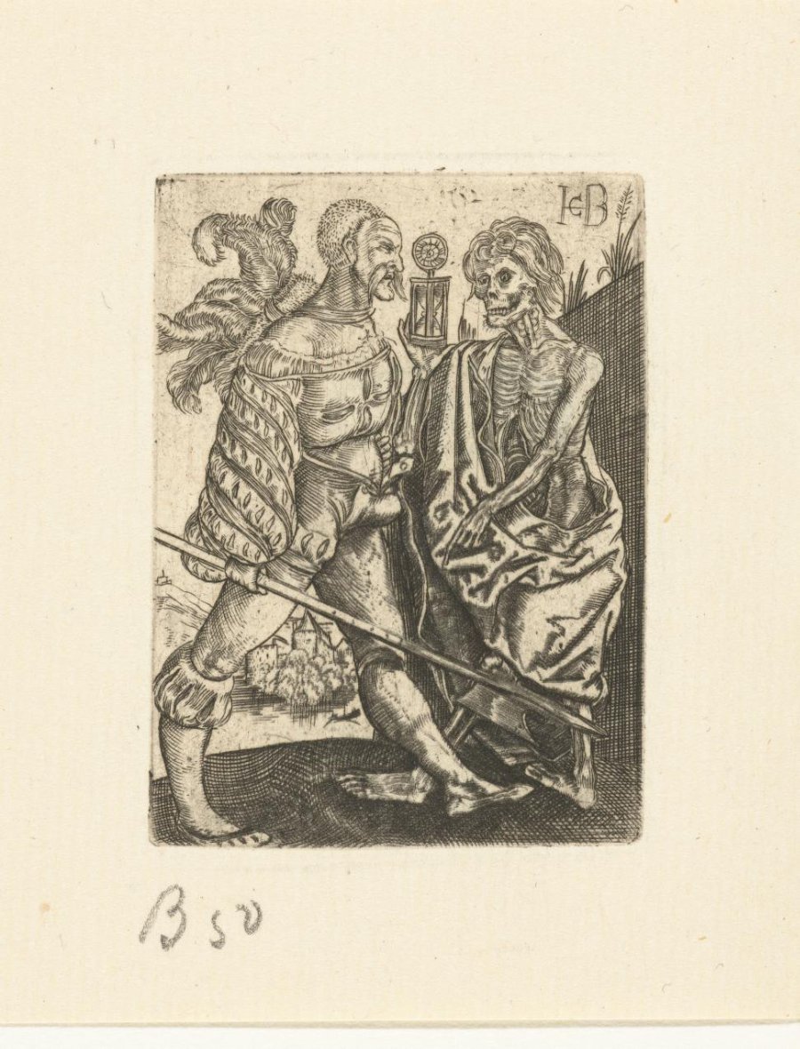 Three Landsknecht-and-Death engravings by Jacob Binck