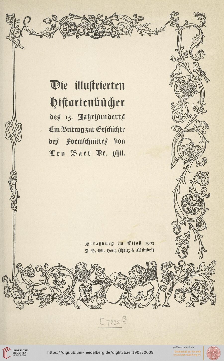 Source-page preview for Leopold Alfred Baer — Die illustrierten Historienbücher des 15. Jahrhunderts