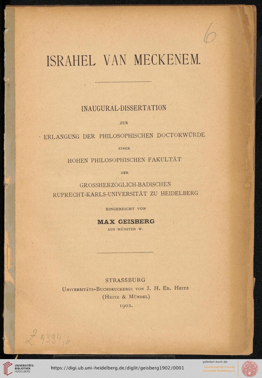 Source-page preview for Max Geisberg — Israhel van Meckenem