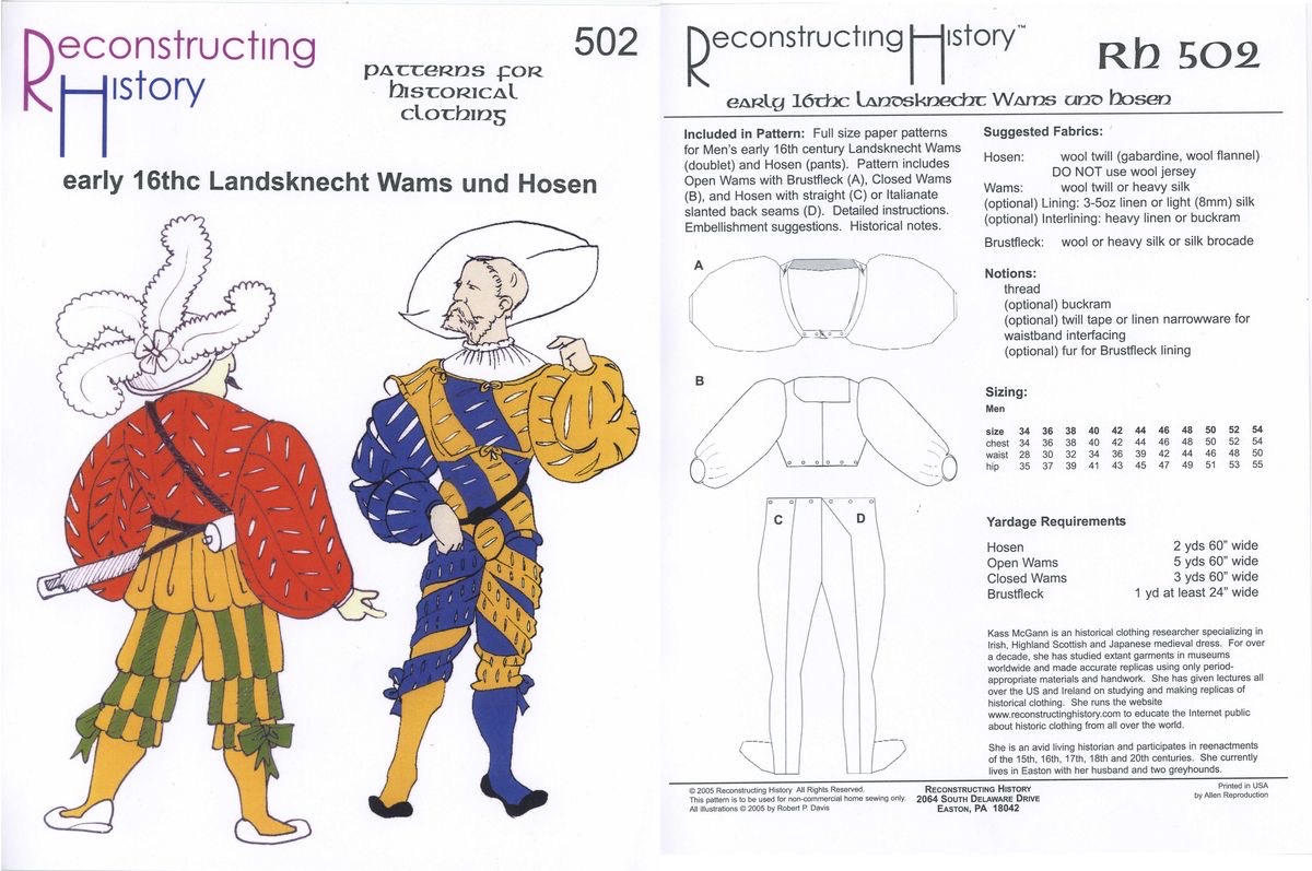 Source-page preview for RH502 Landsknecht Wams & Hosen