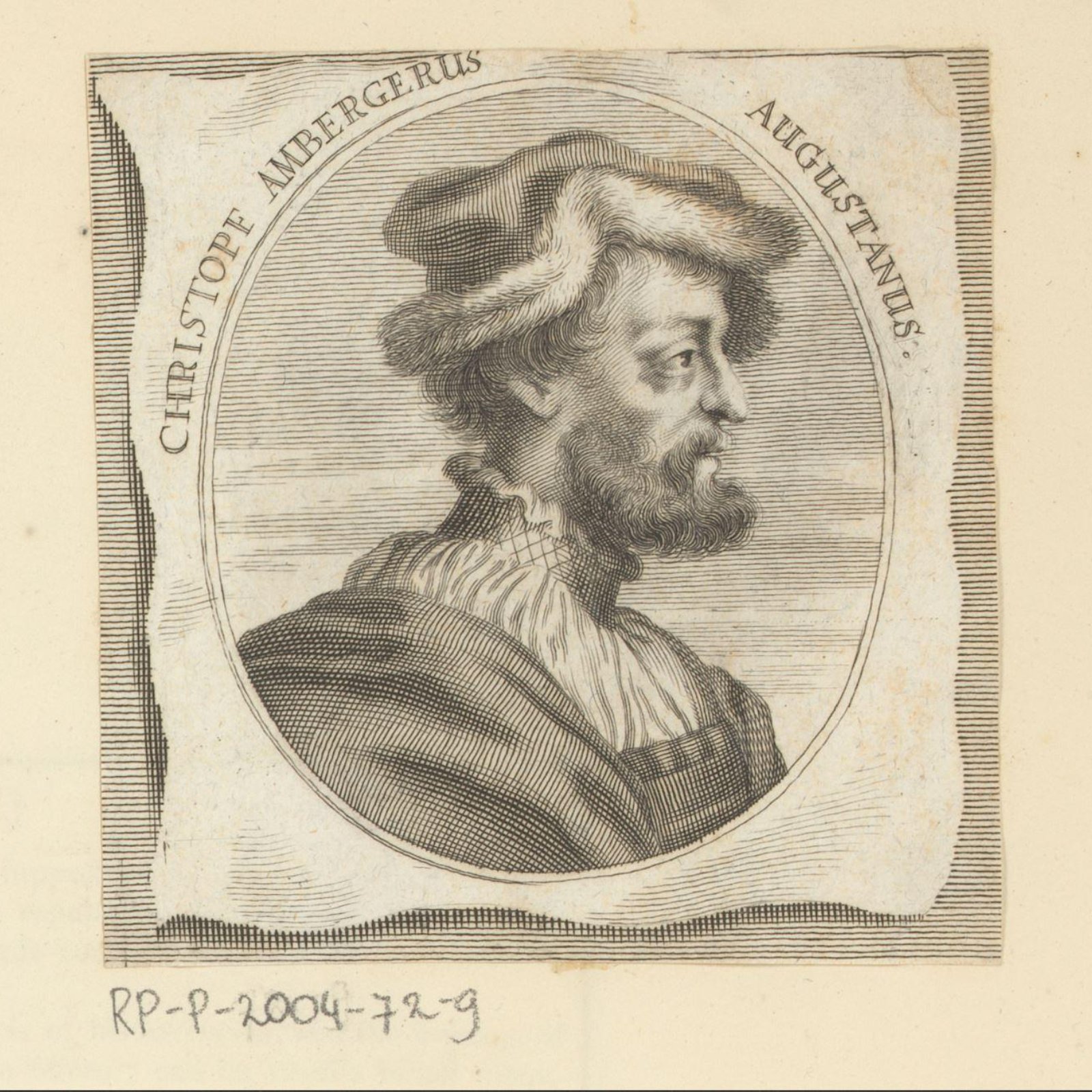 Portrait of Christoph Amberger, Philipp Kilian, after Jakob von Sandrart, 1768–1775