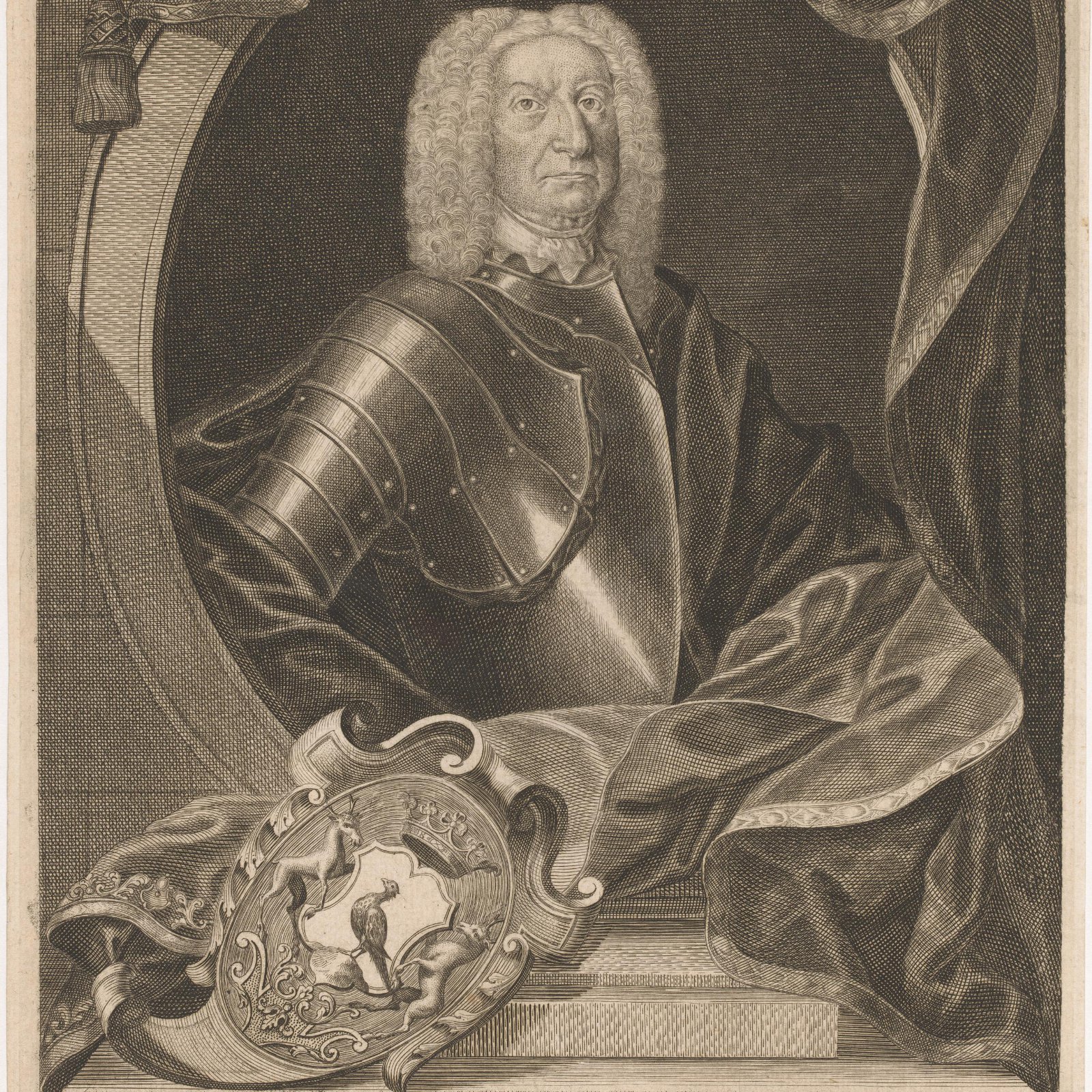 Portrait of Christoph von Wrisberg, D. C. C. Fleischmann, after a painting by Johann Peter Haburg, 1732