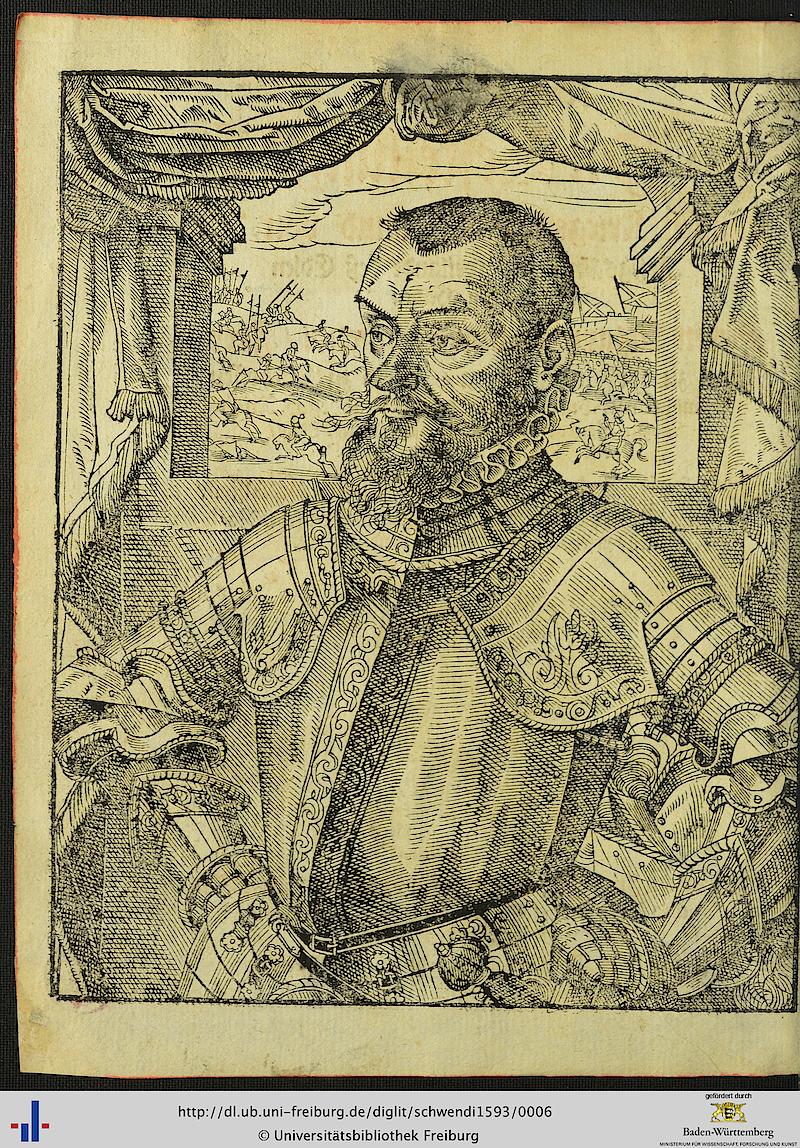 Lazarus von Schwendi (posthumous portrait), Unidentified printmaker, 1593