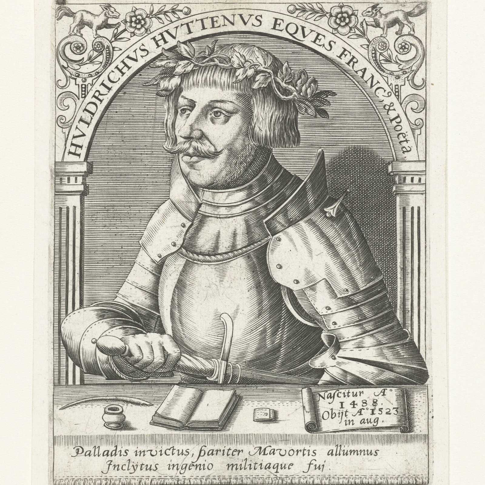 Portrait of Ulrich von Hutten, attributed to Robert Boissard, after Erhard Schön and possibly Jean Jacques Boissard, c. 1597–1599